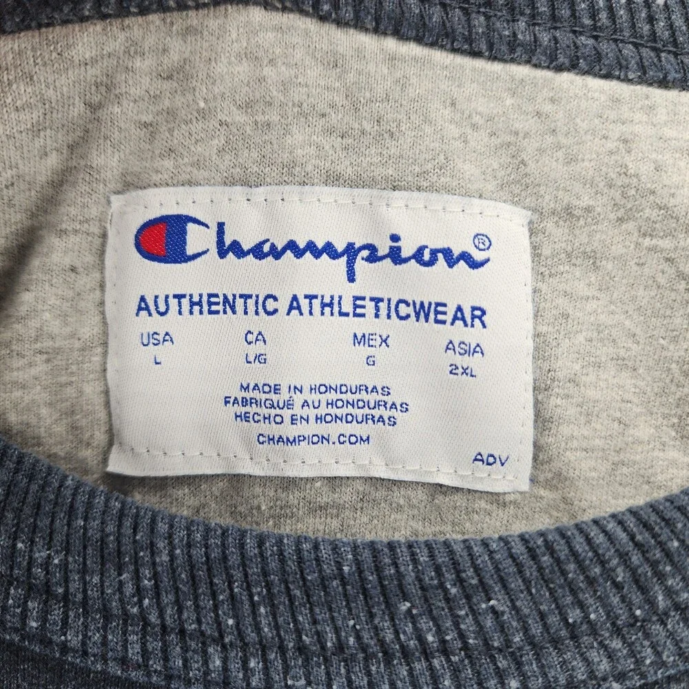 Champion Sweatshirt Mens Large Blue Long Sleeve Logo